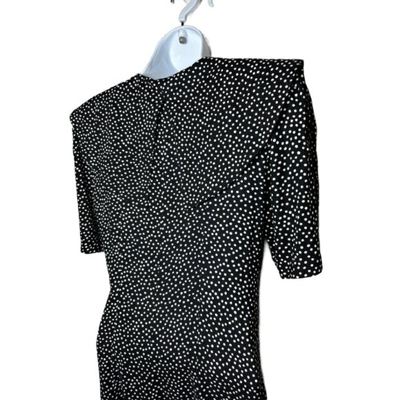 Vtg Ellen Ashley Sz 10  Polka Dot  Maxi Dress, Black (1362) - Picture 5 of 7